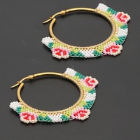 Bijoux personnalisés pour femmes, boucles d'oreilles miyuki, cerceau perlé