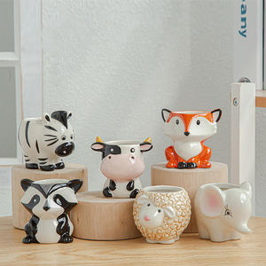 Pot de fleurs en céramique pour plantes succulentes de bureau, vente chaude, pot de fleurs flexible pour bureau ou sol avec forme d'animal en céramique émaillée, thème des animaux - Product Image 6