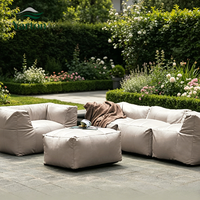 Canapé d'extérieur modulaire en mousse imperméable, compressé sous vide, gain de place, pour maisonnette, patio, jardin, balcon