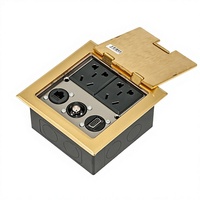 Prise de sol multimédia FUPAI FP-120 pour salle de conférence, en acier inoxydable, avec ports réseau, VGA, audio, microphone professionnel et 2 ports USB