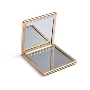 Folded Square Branded Cosmetic <b>Mirror</b> Light Gold Metal Pocket <b>Mirror</b> Personalized Pocket <b>Mirror</b> - Product Image 2