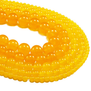 Malaysian Jade Round <b>Loose</b> <b>Beads</b> Yellow For Bracelet Making Grinding And Polishing Yiwu Origin ST0068 - Product Image 3