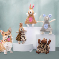 Jouet pour chien en peluche froissée, couineur, doux, en forme de lapin ou de souris, avec papier froissé, jouet à mâcher pour chiot, vente en gros, stock disponible, personnalisation OEM