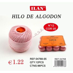 ด้ายฝ้ายอิลัน เอ็น 12 สี 05 สำหรับเย็บปักถักร้อย แพ็ค 12 ชิ้น - Product Image 3