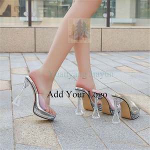 Chanclas de cristal con pantuflas para <span class=keywords><strong>mujer</strong></span> con cinta transparente con estampado de leopardo Hate Sky High - Product Image 2