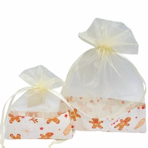 Sac cadeau en coton avec cordon de serrage, sacs en organza à cordon de serrage, pochette d'emballage - Product Image 4