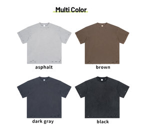 เสื้อยืดผ้าฝ้ายพิมพ์ลาย Dtg สีดำวินเทจซักได้ไซส์ - Product Image 6