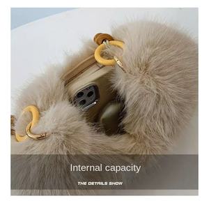 Nuova Borsa di Tendenza in Peluche per Donne, Borsa a Spalla Casual, Borsa a Mano in Finta <span class=keywords><strong>Pelliccia</strong></span> a Forma di Raviolo per Signore - Product Image 5