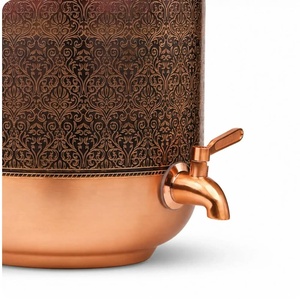 Ensemble de distributeur d'eau en cuivre de 5 litres |   Pot/Matka en cuivre pur à 100% avec couvercle en laiton anti-fuite préinstallé - Product Image 2