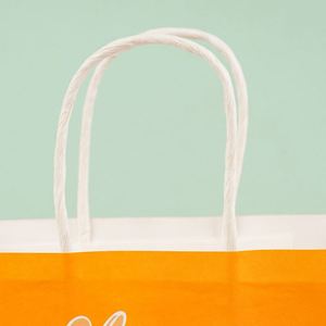 Bolsa de Compras con Asa Retorcida, Impresa con Logotipo, en Papel Kraft Blanco y Marrón - Product Image 6