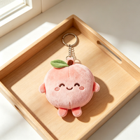 Porte-clés en peluche personnalisé en forme de fruit, OEM ODM, pendentif en coton PP doux, fabriqué sur commande, cadeau de fête