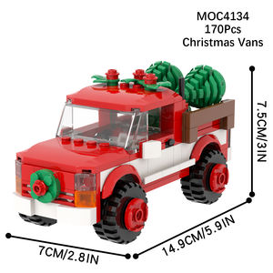 Serie de Navidad MOC4134 170 Uds camionetas de Navidad MOC decoración ladrillos regalo Diy juegos de bloques de construcción juguetes <span class=keywords><strong>para</strong></span> <span class=keywords><strong>niños</strong></span> - Product Image 3