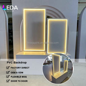 LEDA Custom Logo Wedding Welcome Sign Led Light <b>Frame</b> Wedding Hall Decoration White Backdrop Stand Party Banquet New Arrival - Product Image 4