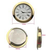 Mini horloge insérer mouvement à Quartz 55MM tête d'horloge ronde accessoires incrustés artisanat montre tête horloges