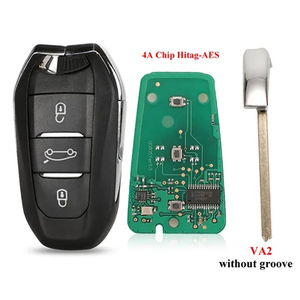 Clé Intelligente à Distance sans Clé 3 Boutons 433MHz 4A PCF7945 Puce ID46 <span class=keywords><strong>Peugeot</strong></span> <span class=keywords><strong>308</strong></span> 408 508 5008 Clé d'Urgence HU83/VA2 - Product Image 5