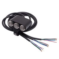 Interrupteur de guidon de moto en alliage d'aluminium noir découpé CNC 12V 7/8 triple interrupteur pour ATV/UTV/QUAD 2 boutons marche/arrêt 1 interrupteur à bouton-poussoir
