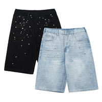 Pantalon large en jean léger pour homme, style streetwear, 98% coton, 2% élasthanne, écologique, motif vintage, fermeture éclair à la taille