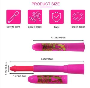 ชุดสีเรืองแสง 6 สีสำหรับทาหน้าและผิวกาย ล้างออกได้ ปลอดสารพิษ ปลอดภัย สีสันสดใส สำหรับเด็ก - Product Image 6