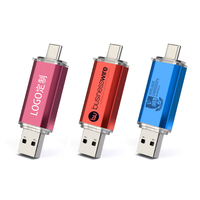 Clé USB 2-en-1 Type-C avec logo personnalisé gratuit, 128 Go, 64 Go, 32 Go, 16 Go, 8 Go, clé USB originale pour ordinateur et téléphone portable