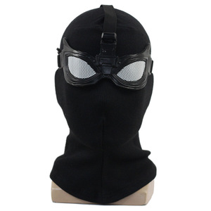 Máscara de cabeza de <span class=keywords><strong>Spiderman</strong></span> de tela de punto negro, gafas desmontables para accesorios de Halloween - Product Image 1