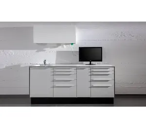 Мебель для клиники с белой твердой поверхностью, больничная портативная стоматологическая мебель, шкаф