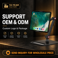 Support de téléphone portable réglable, support de tablette de bureau, support de tablette en métal rotatif à 360 degrés multi-angles pour le bureau OEM