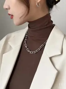 Colliers en chaîne de couleur or pour femmes, collier ras de cou Punk Boho, bijoux pour femmes, collier esthétique plus épais