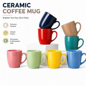 แก้วเซรามิคสีสันสดใส พิมพ์โลโก้ตามสั่ง แก้วกาแฟสีพื้น ดีไซน์สร้างสรรค์ - Product Image 1