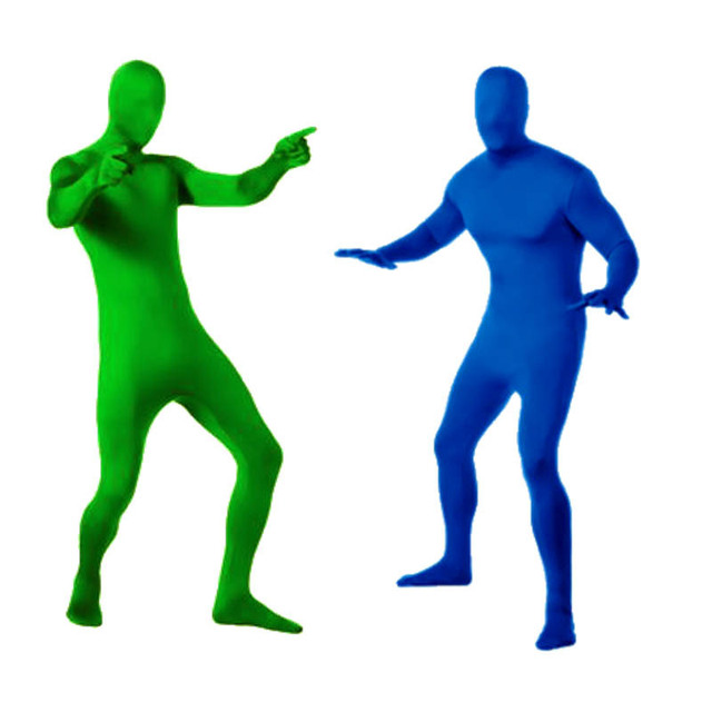 Blue green photography invisibility jumpsuit stage party adult performance special effects video production cutout cutout cutout