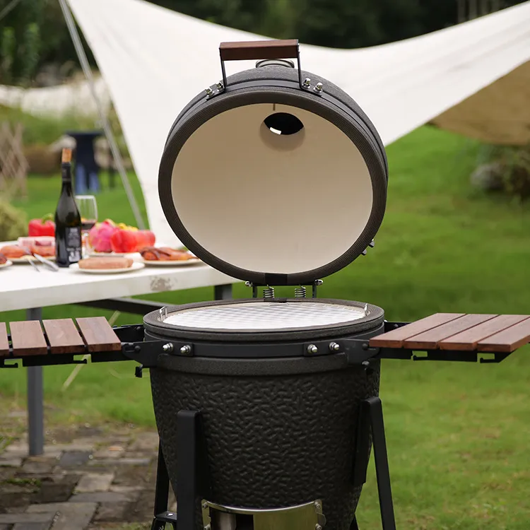 Griglia da esterno grande a forma di uovo da 18 pollici più grande griglia in ceramica verde barbecue Kamado a carbone