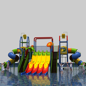 Équipement de jeux aquatiques en fibre de verre pour parcs d'attractions, maison aquatique personnalisée pour enfants avec plusieurs toboggans et fonctions de pulvérisation - Product Image 2