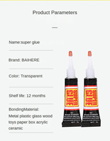 BAIHERE Offre Spéciale Acrylique Cyanoacrylate Adhésif Instantané 12pcs 3g 401 502 Super Colle