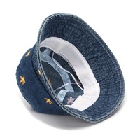Topi Bucket Anak 100% Katun Bordir Motif Beruang Stroberi Bentuk Hati Gaya Musim Semi Gugur untuk Anak Laki-laki dan Perempuan