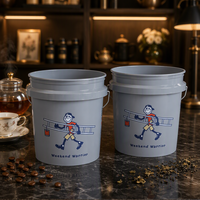 Seau en polypropylène de qualité alimentaire de 18 L, non toxique, hermétique, anti-fuite, recyclable, écologique, pour l'eau et la peinture