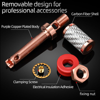 ATAUDIO Accessoires de bricolage en fibre de carbone haute fidélité Bornes à vis plaquées cuivre rouge 4 pièces pour amplificateurs de haut-parleurs