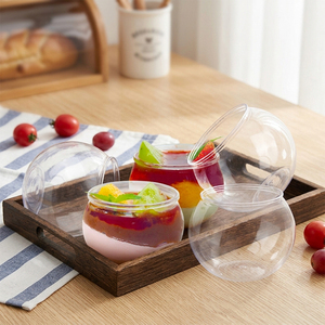 <span class=keywords><strong>Mini</strong></span>-gobelet sphérique en plastique transparent PET de 65 ml pour desserts, mousses et puddings – Vente en gros fabricant - Product Image 1