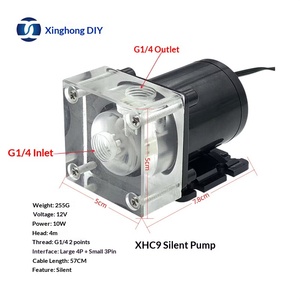 Pompe de refroidissement à eau silencieuse XHC9 25dBA avec tuyau rigide, mesure automatique de la vitesse, pompe spéciale pour ordinateur, électrique, à friction, étanche, ABS - Product Image 3