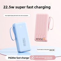 Nouvelle batterie externe lithium-ion 22,5 W à charge ultra-rapide 20000 mAh avec câble court intégré USB Type-C/Micro USB en PVC (modèle 2026)