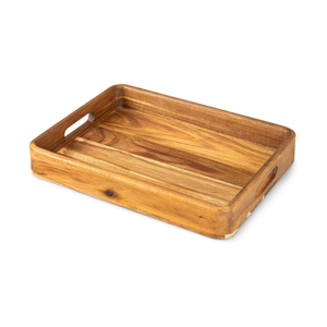Bandeja de Servir de Madera de Acacia al por Mayor con Asas Recortadas para Cocina, Hotel, Restaurante - Product Image 1