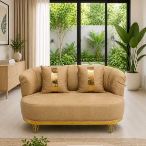 Sofá Moderno de Dos Plazas Color Esmeralda para Sala de Estar, Mueble de Tela Personalizado con Tela Premium para Sala de Estar - Product Image 1