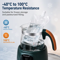 En stock – Sachet transparent de 50 ml avec bec verseur, matériaux BOPA+PE haut de gamme pour l'emballage de l'eau minérale, du champagne, de la bière et des liquides, avec bouchon de qualité alimentaire