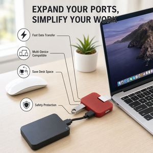 Promotion : Hub USB 4-en-1 haute vitesse avec logo personnalisé pour ordinateurs portables – Design mini carré, accessoire numérique, cadeau - Product Image 6