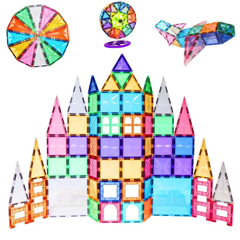 Wellbbplay colorful 108pcs new star magnet building blocks set 3D educational kids magnetic tiles toys