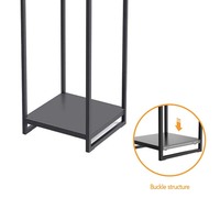 WIREKING – présentoir de plantes en pot pour l'intérieur et l'extérieur, pliable, 2 couches de fleurs en métal pour la décoration de la maison