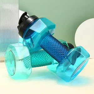 小量1.5l哑铃水瓶塑料瓶带盖运动健身瓶