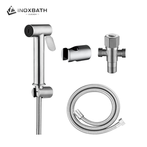 Ensemble de douche Shattaf en acier inoxydable 304 avec inverseur, tuyau flexible et bec de robinet <span class=keywords><strong>pour</strong></span> toilettes et salles de bain - Product Image 2
