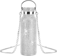 Cadeau personnalisé 17oz 500ml Double paroi en acier inoxydable isolé Bling tasses en strass gobelets avec couvercle pour femmes fille