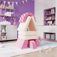 Ensemble de canapés modulaires pour enfants Saien personnalisés en rose, canapé combiné convertible en mousse souple respirante pour salle de jeux et chambre à coucher