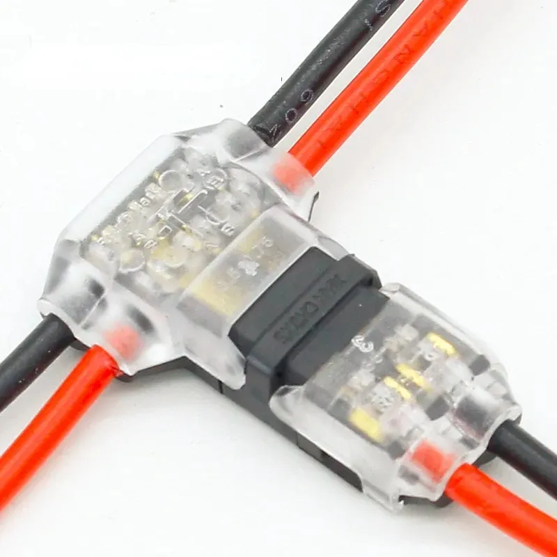2 Pin 2 cách 300V 10A phổ nhỏ gọn dây dây nối t hình dạng dây dẫn khối thiết bị đầu cuối với đòn bẩy AWG 18-24