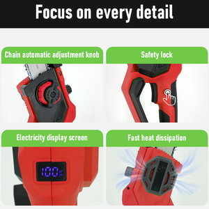 Moteur sans balais Serrure de sécurité à faible bruit Mini tronçonneuse électrique à commande manuelle unique pour le bois - Product Image 4